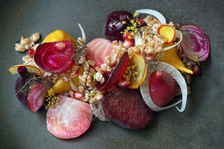 Beets with Bulgur Wheat, Bronze Fennel, Pomegranate by Chef Victoria Acosta (LR)