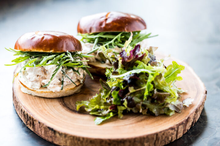Grill Chicken Salad on Pretzel Bun2