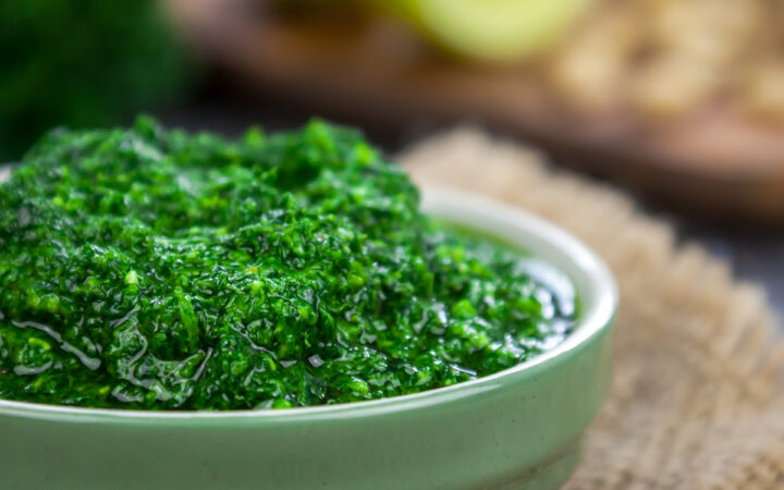 Pesto from kale. Kale, cheese, lemon, pine nuts and garlic on th