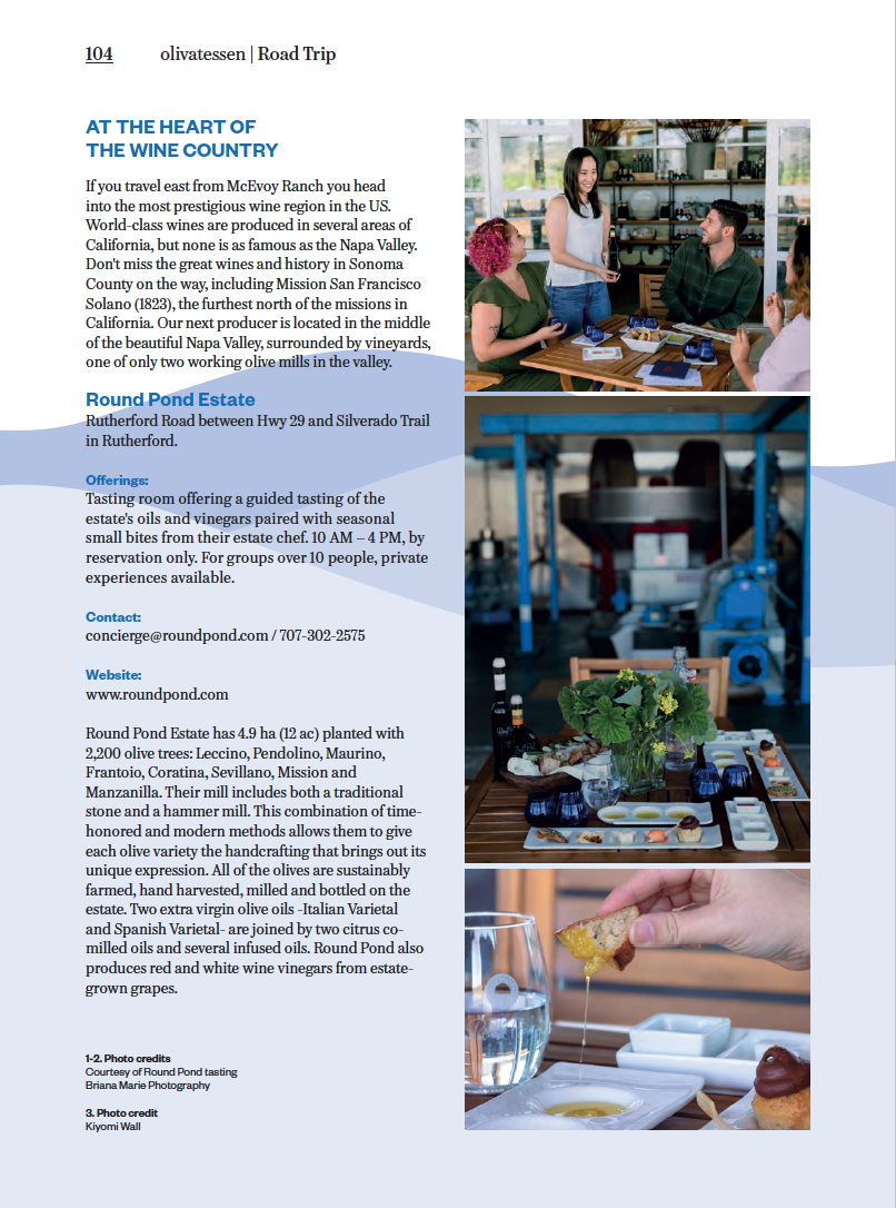 Experience California Olive Oil Tasting & Tour brochure.