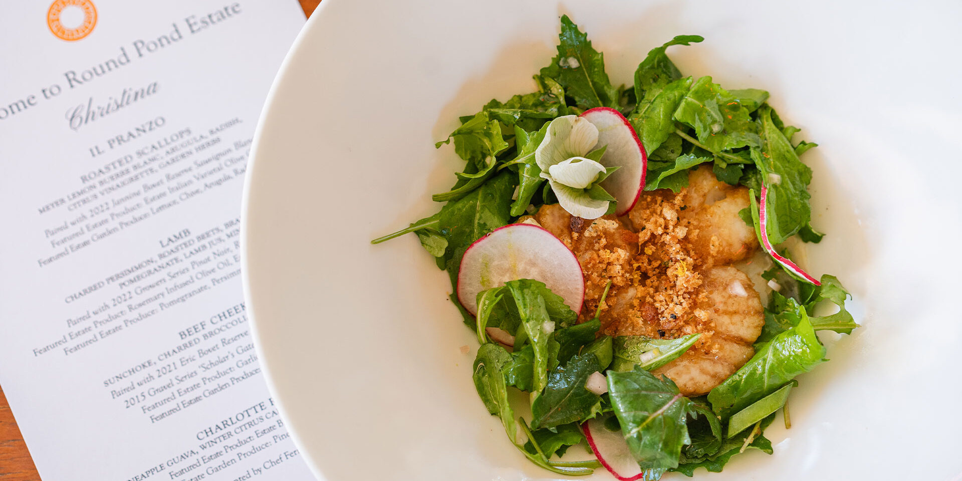 Seared Scallops with Arugula Salad