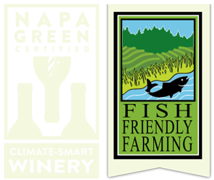 A lush landscape with a fish swimming in a pond, surrounded by green hills and trees, emphasizing sustainable, fish-friendly.